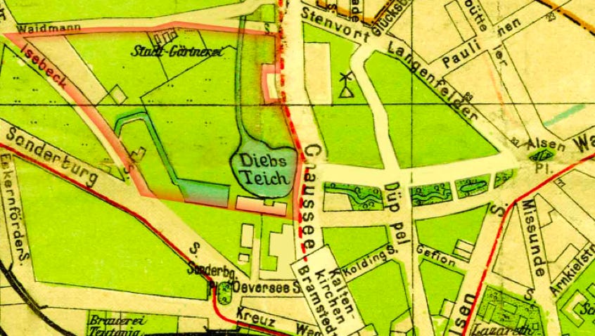 Alter Stadtplan vom Diebsteich